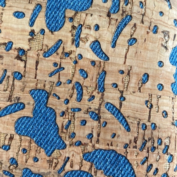 Anthropologie Arden Denim Blue Cork Platform Wedge Leather Sandals Size 9 - Picture 5 of 10